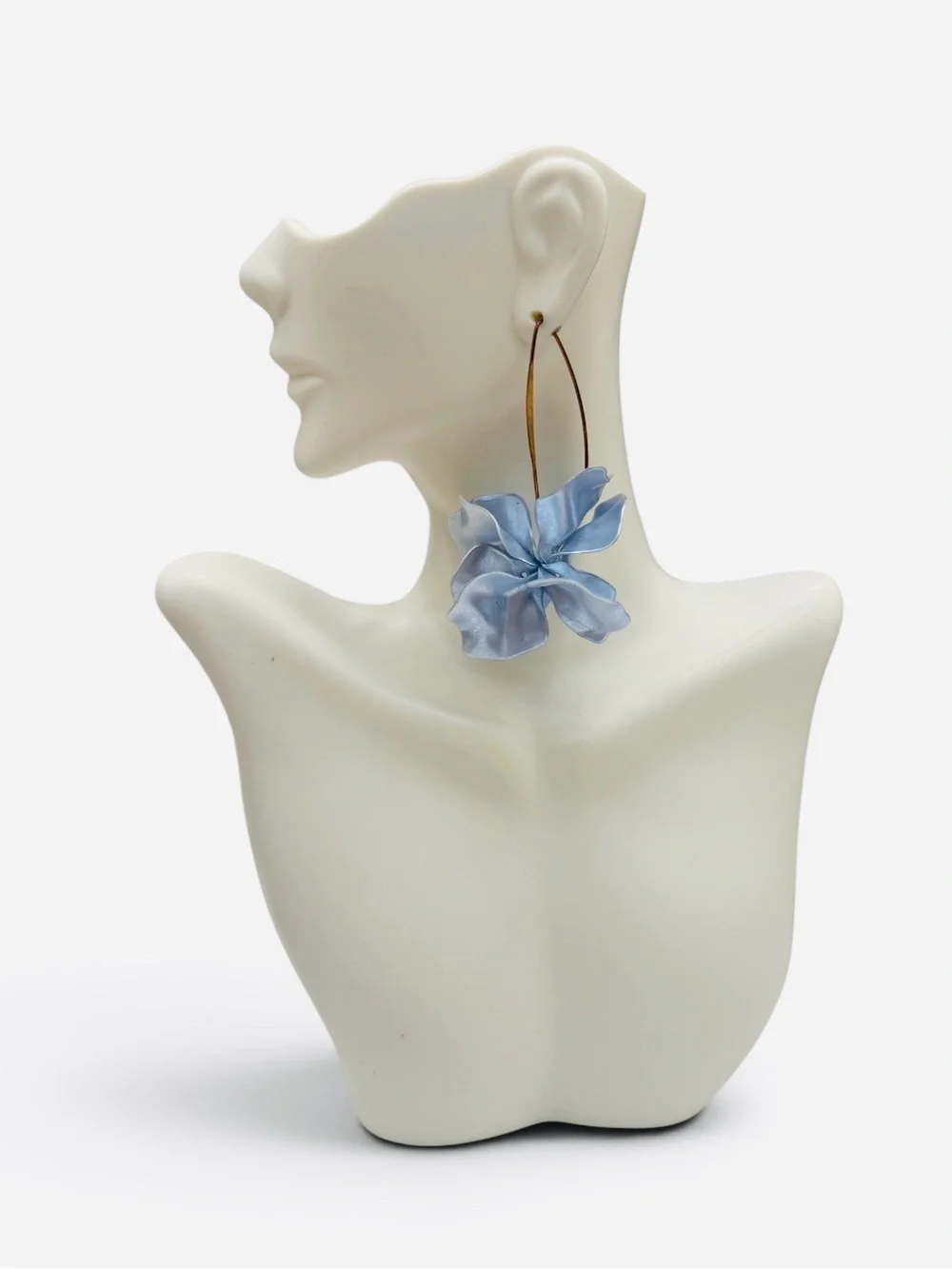 Blue Floral Resin Flower Handcrafted Drop Earrings – Statement Women’s Jewelry